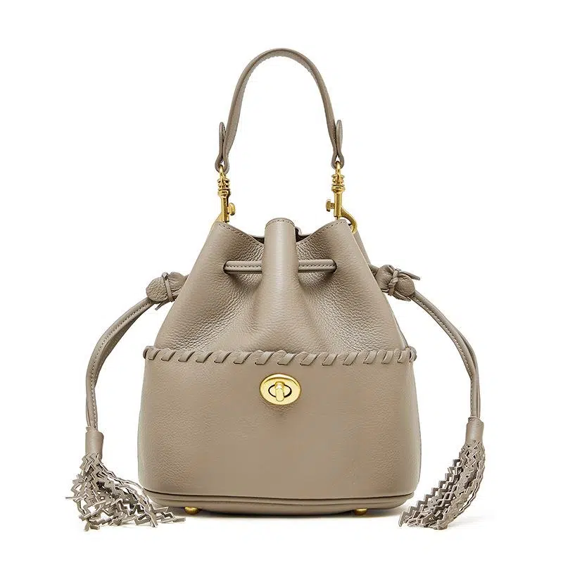 Elena Braided Drawstring Bucket Bag